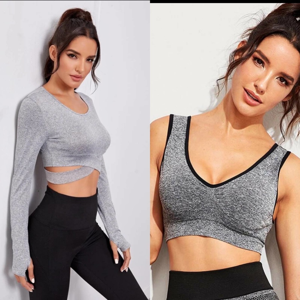 NEW SHEIN Activewear Bundle Crop Top Sports Bra